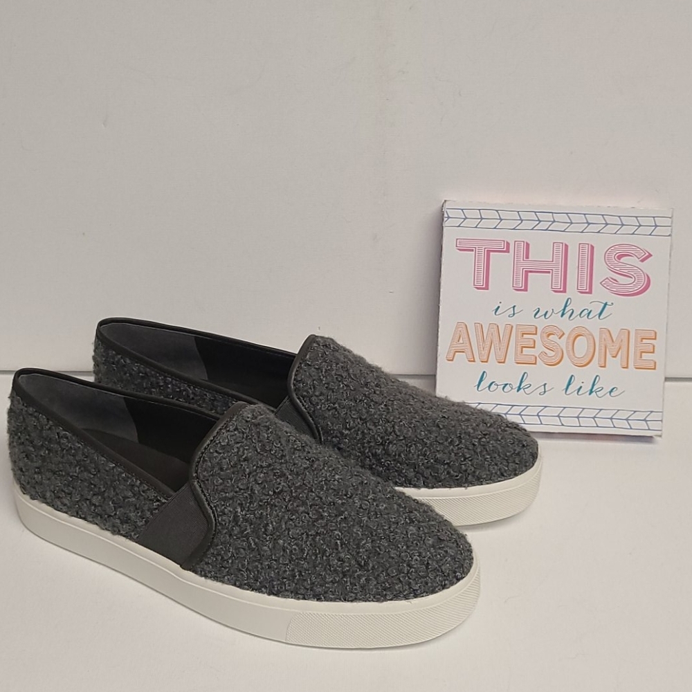 VINCE BLAIR BARRY SHEARLING FABRIC SLIP ON SNEAKER